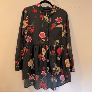 Peplum High Low Floral Blouse ASOS